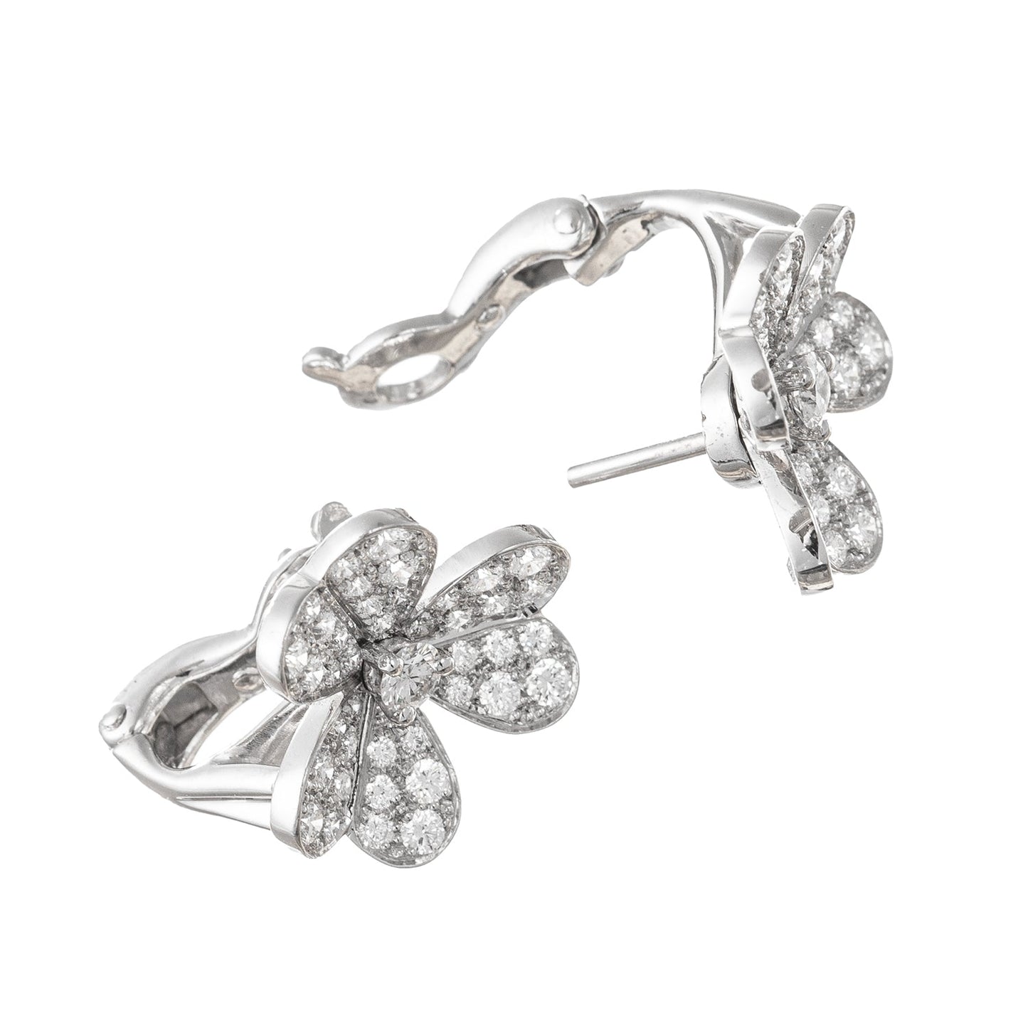 Van Cleef & Arpels - 18k White Gold Diamond Small Frivole Earrings