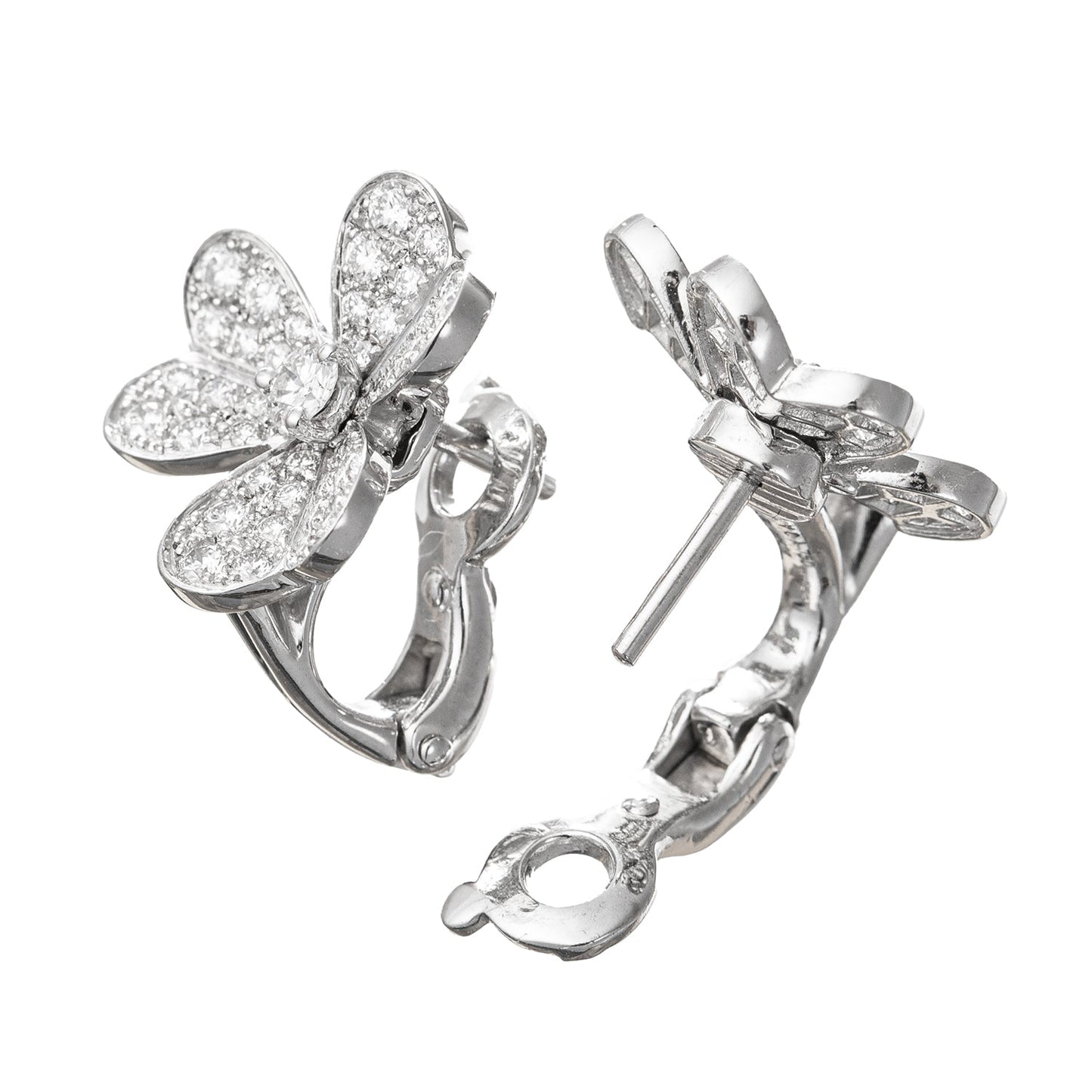Van Cleef & Arpels - 18k White Gold Diamond Small Frivole Earrings