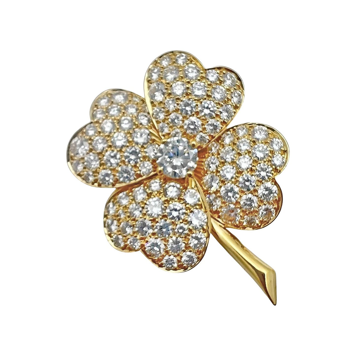 Van Cleef & Arpels - 18k Yellow Gold Diamond Cosmos Clip Pendant