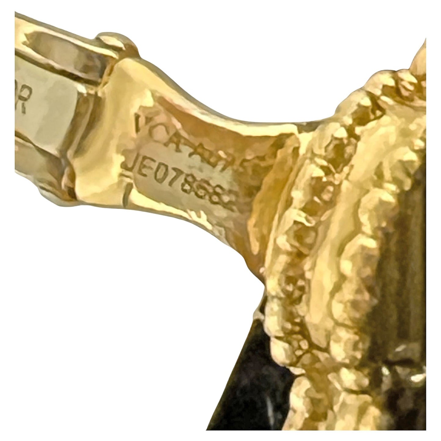 Van Cleef & Arpels - 18k Yellow Gold Tiger Eye Vintage Alhambra Earrings