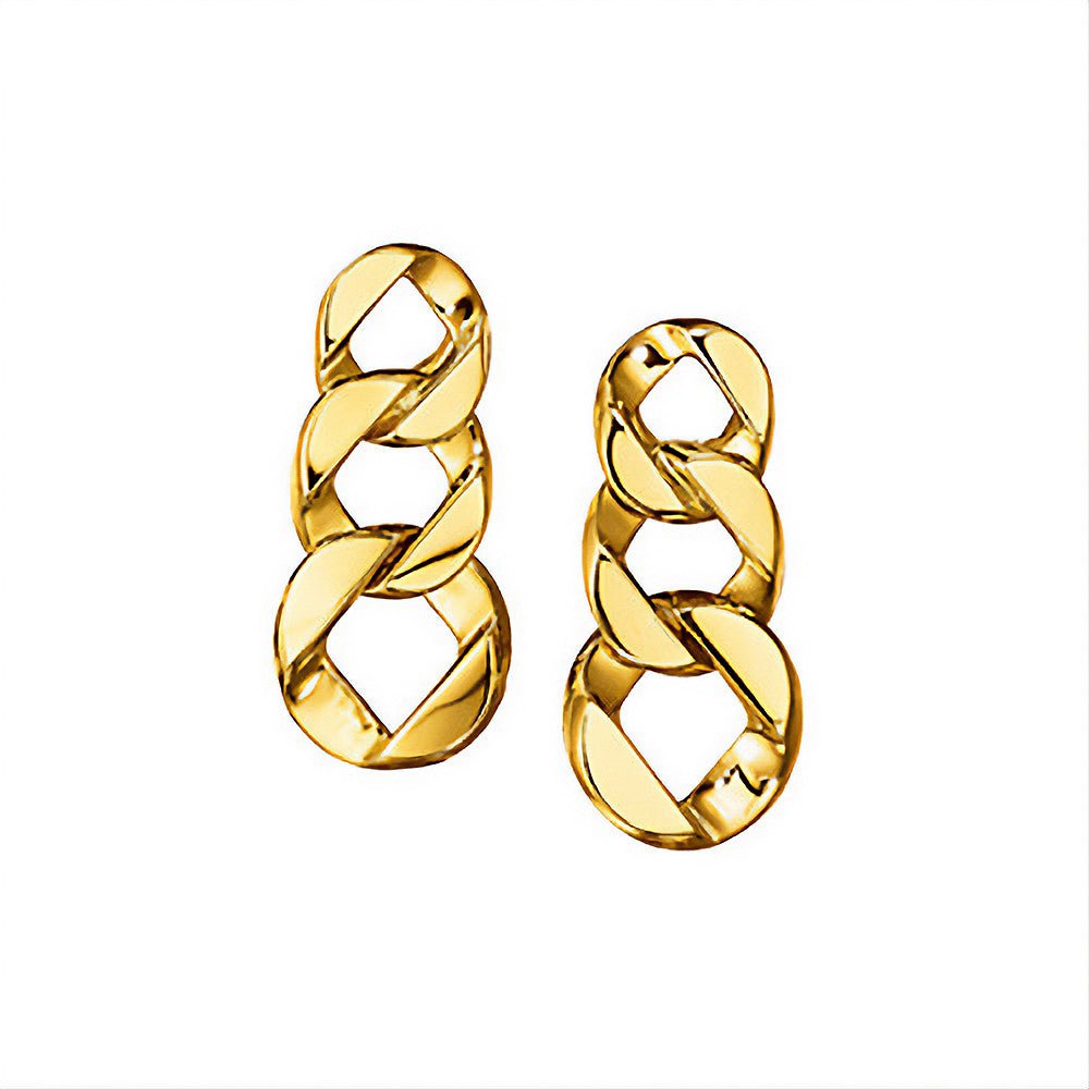 Verdura - 18k Yellow Gold Curb - Link Piccolo Earrings