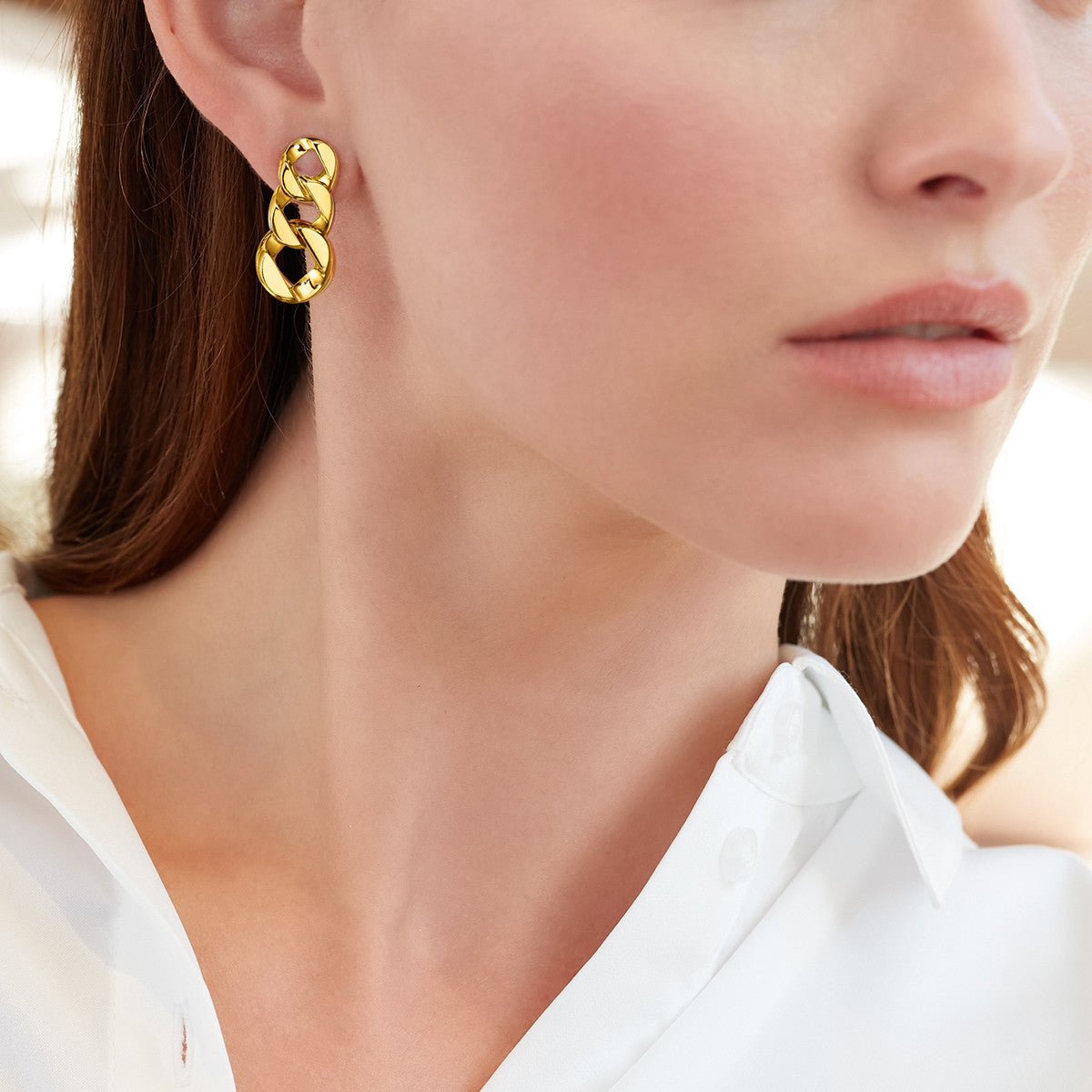 Verdura - 18k Yellow Gold Curb - Link Piccolo Earrings