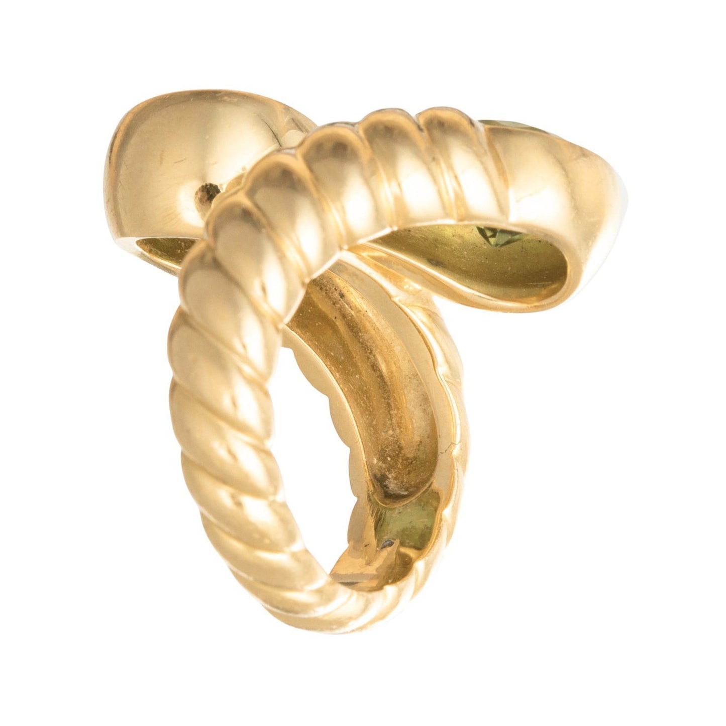 Verdura - Estate 18k Yellow Gold Peridot Crossover Ring