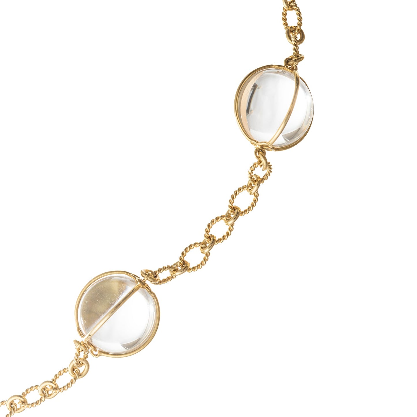 Verdura - Estate 18k Yellow Gold Rock Crystal Bubbles Necklace
