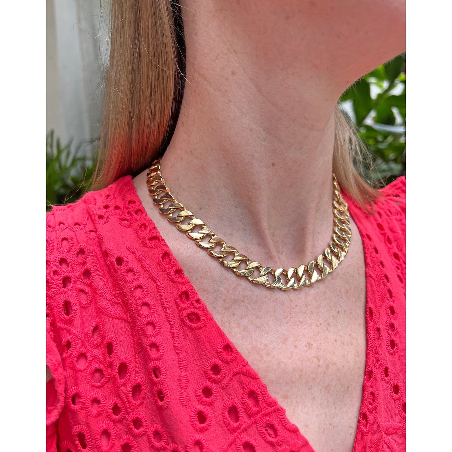 Verdura - Estate 18k Yellow Gold Small Curb - Link Necklace