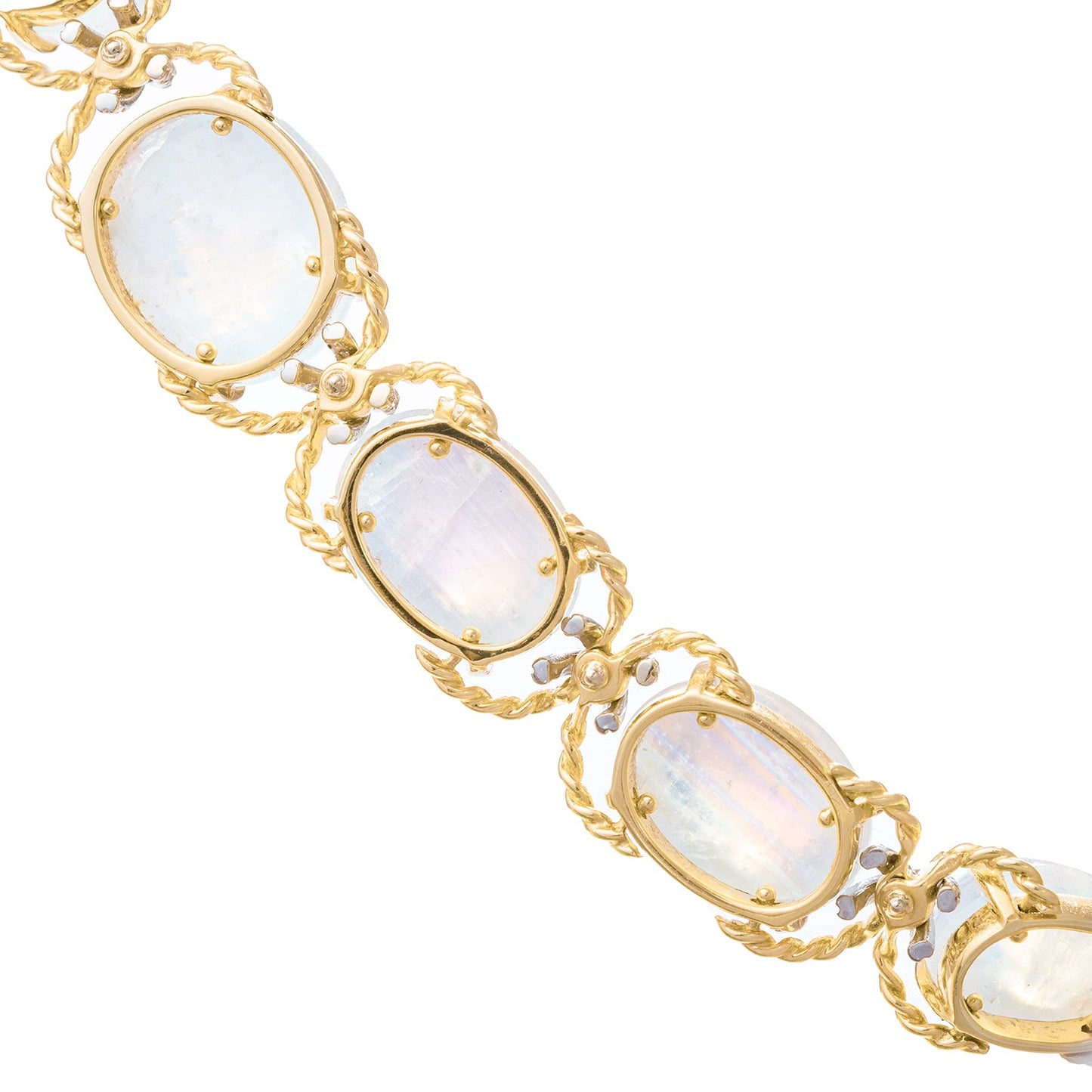 Verdura - Estate Moonstone Diamond Pebble Necklace