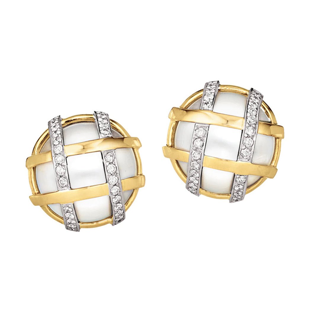 Verdura - Mabe Pearl Diamond Duchess Earrings