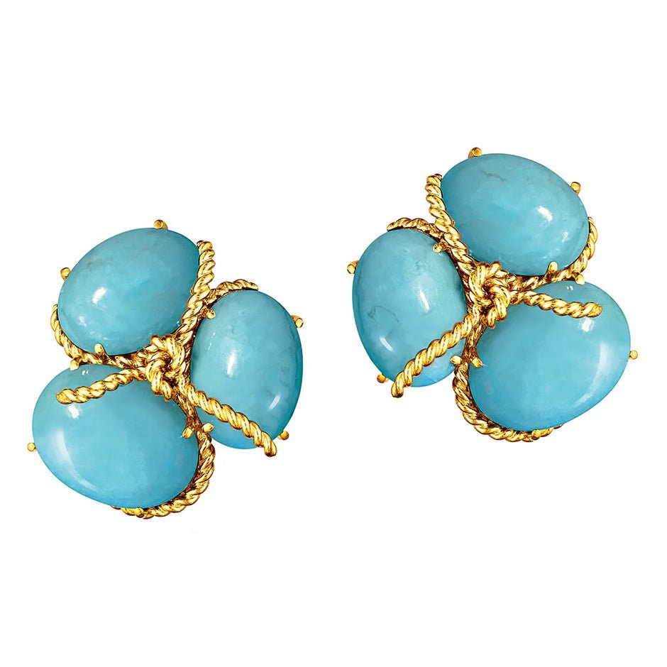 Verdura - Turquoise Rope Knot Earrings