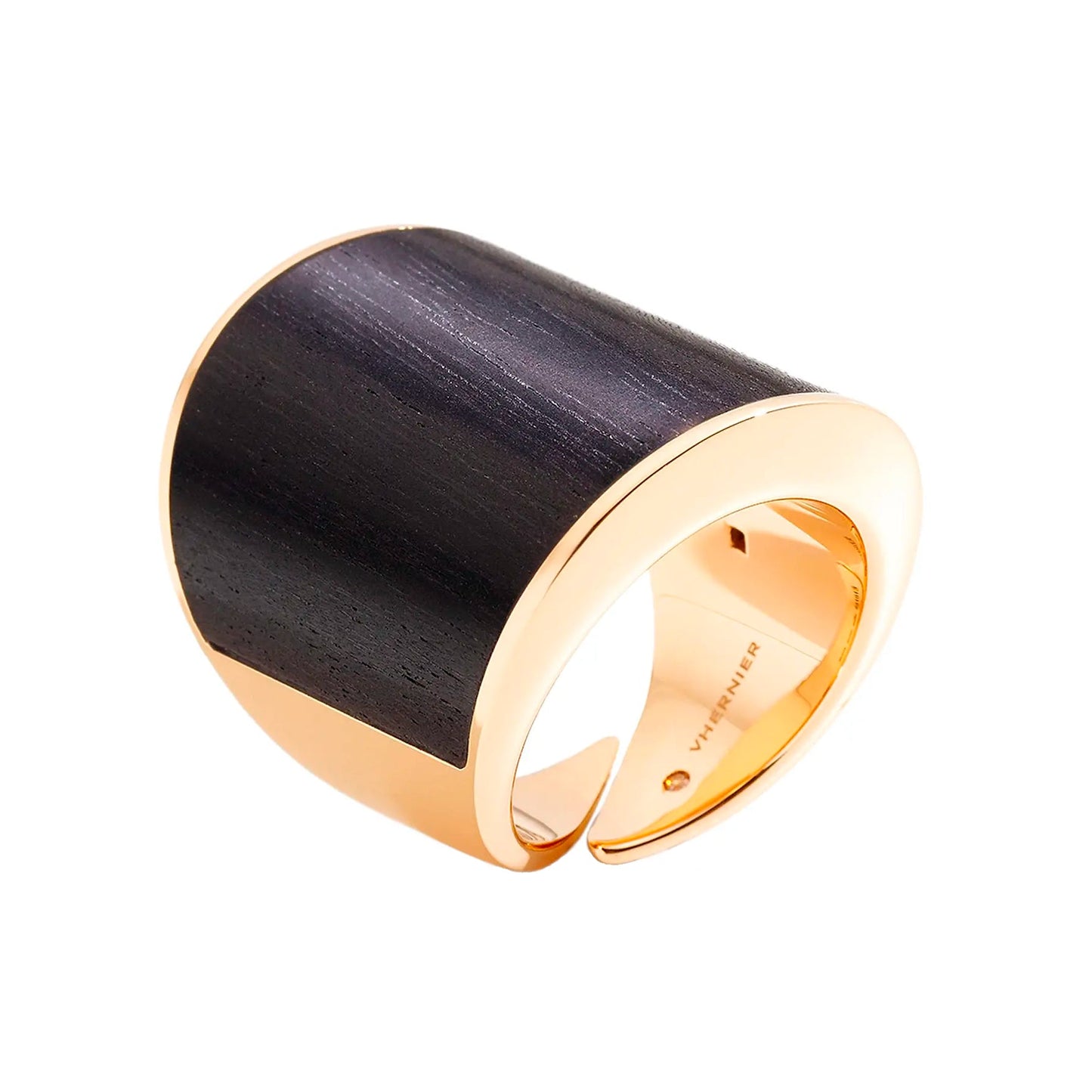 Vhernier - 18k Rose Gold Black Jet Vague Ring