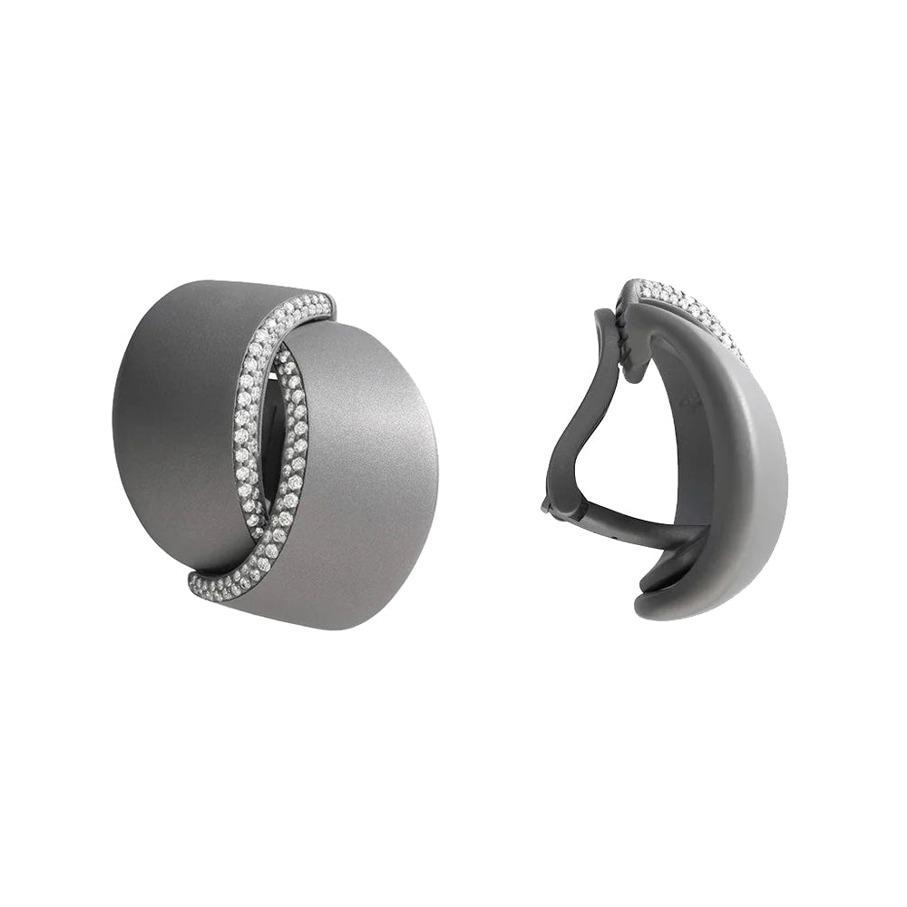 Vhernier - Titanium Diamond Abbraccio Earrings