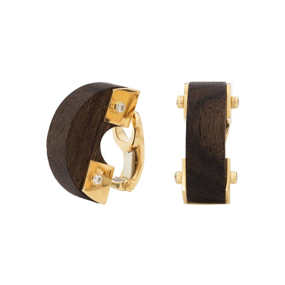 Aletto Brothers - 18k Yellow Gold Rose Wood Rialto Earrings