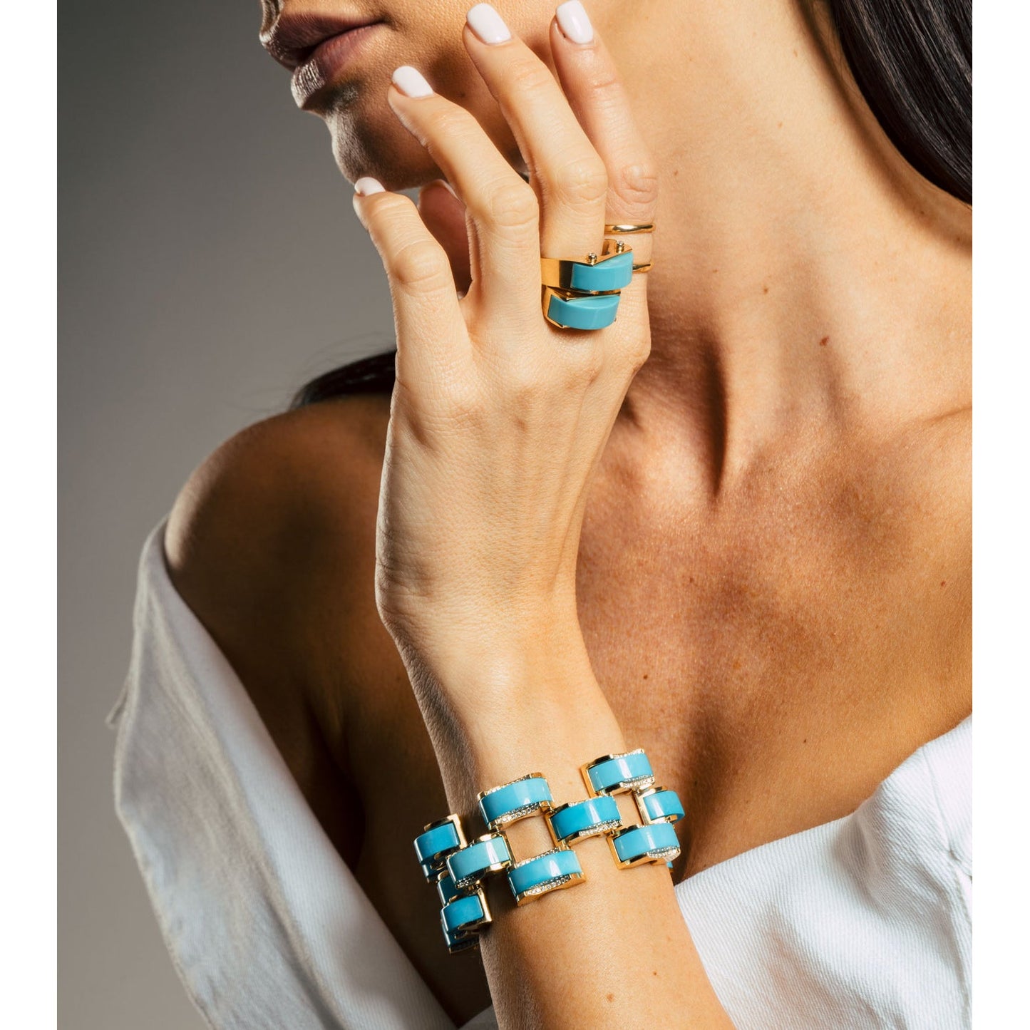 Aletto Brothers - 18k Yellow Gold Turquoise Sardinia Ring