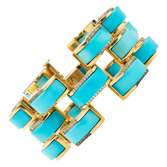Aletto Brothers - Turquoise Diamond Spes Link Bracelet
