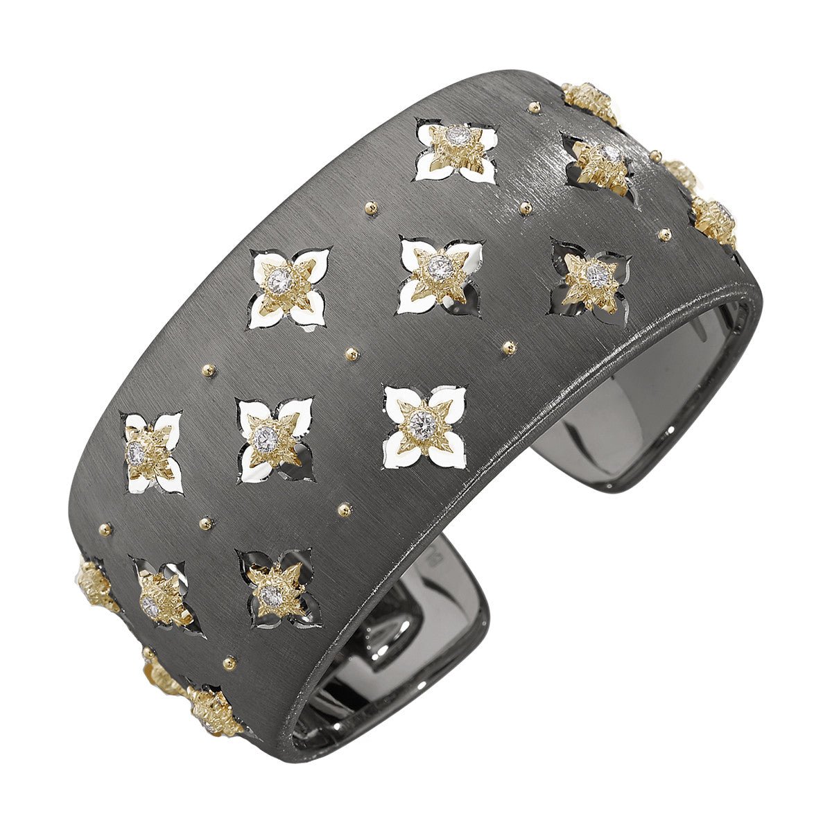 Buccellati - 18k Black Gold Diamond Macri Wide Cuff