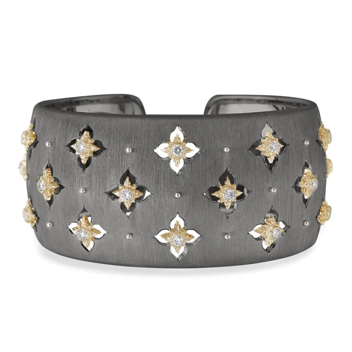 Buccellati - 18k Black Gold Diamond Macri Wide Cuff