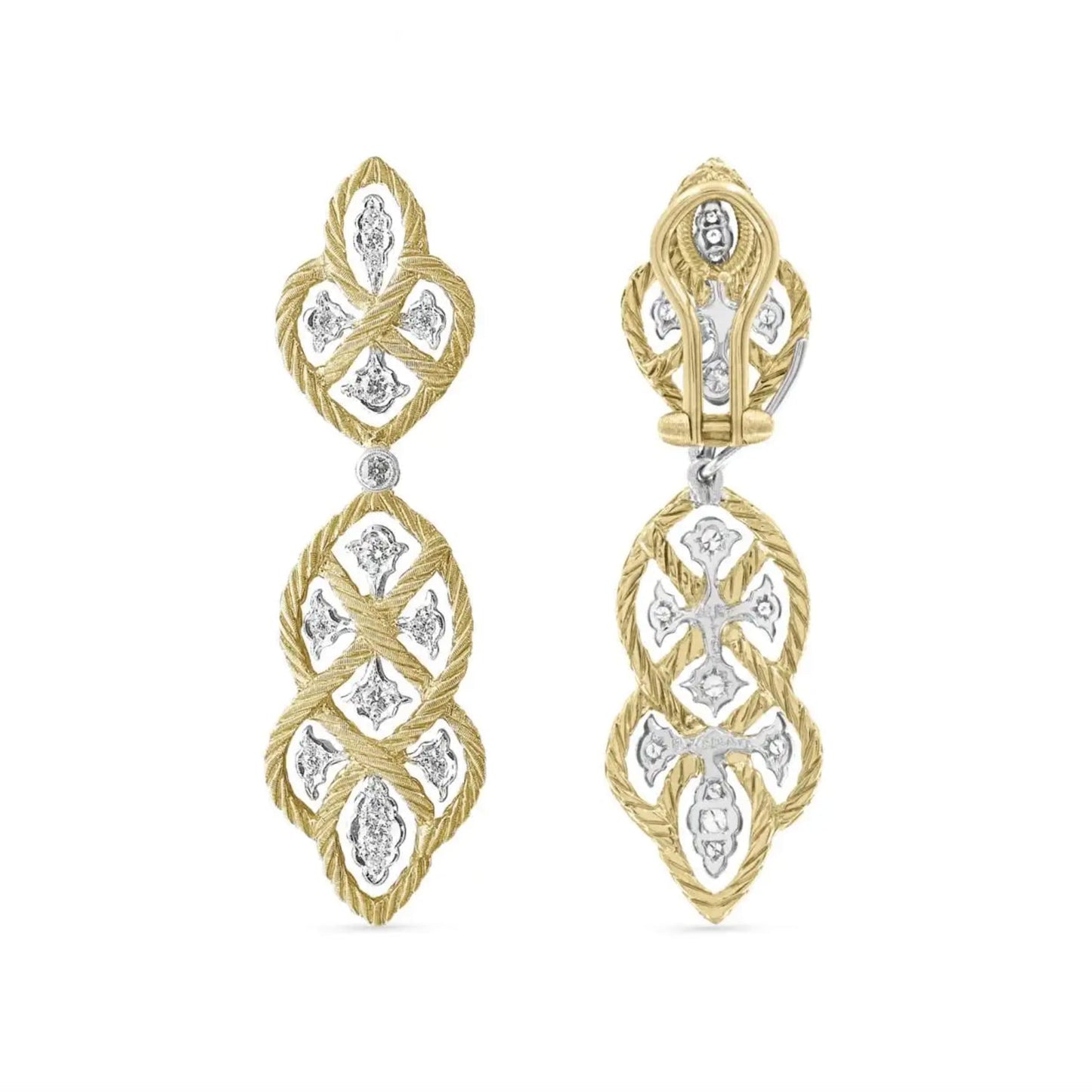 Buccellati - 18k Gold Diamond Étoilée Drop Earrings