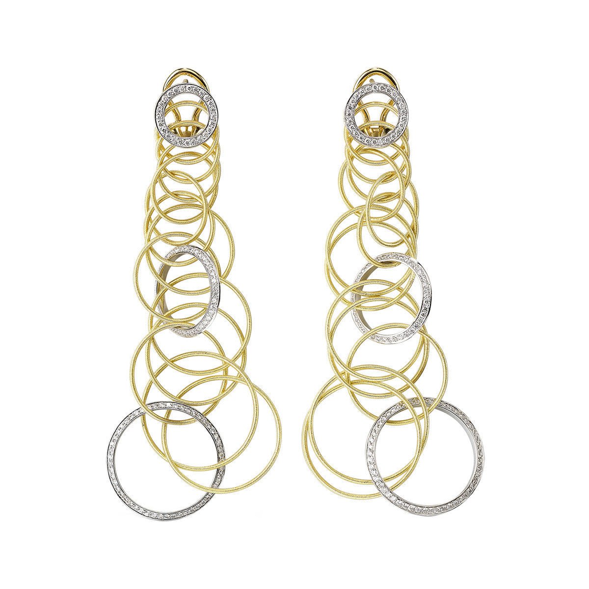 Buccellati - 18k Gold Diamond Hawaii Drop Earrings