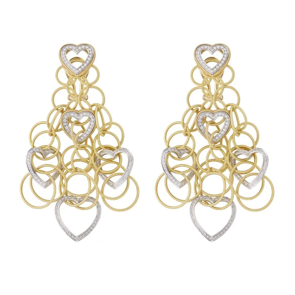 Buccellati - 18k Gold Diamond Hawaii Heart Earrings
