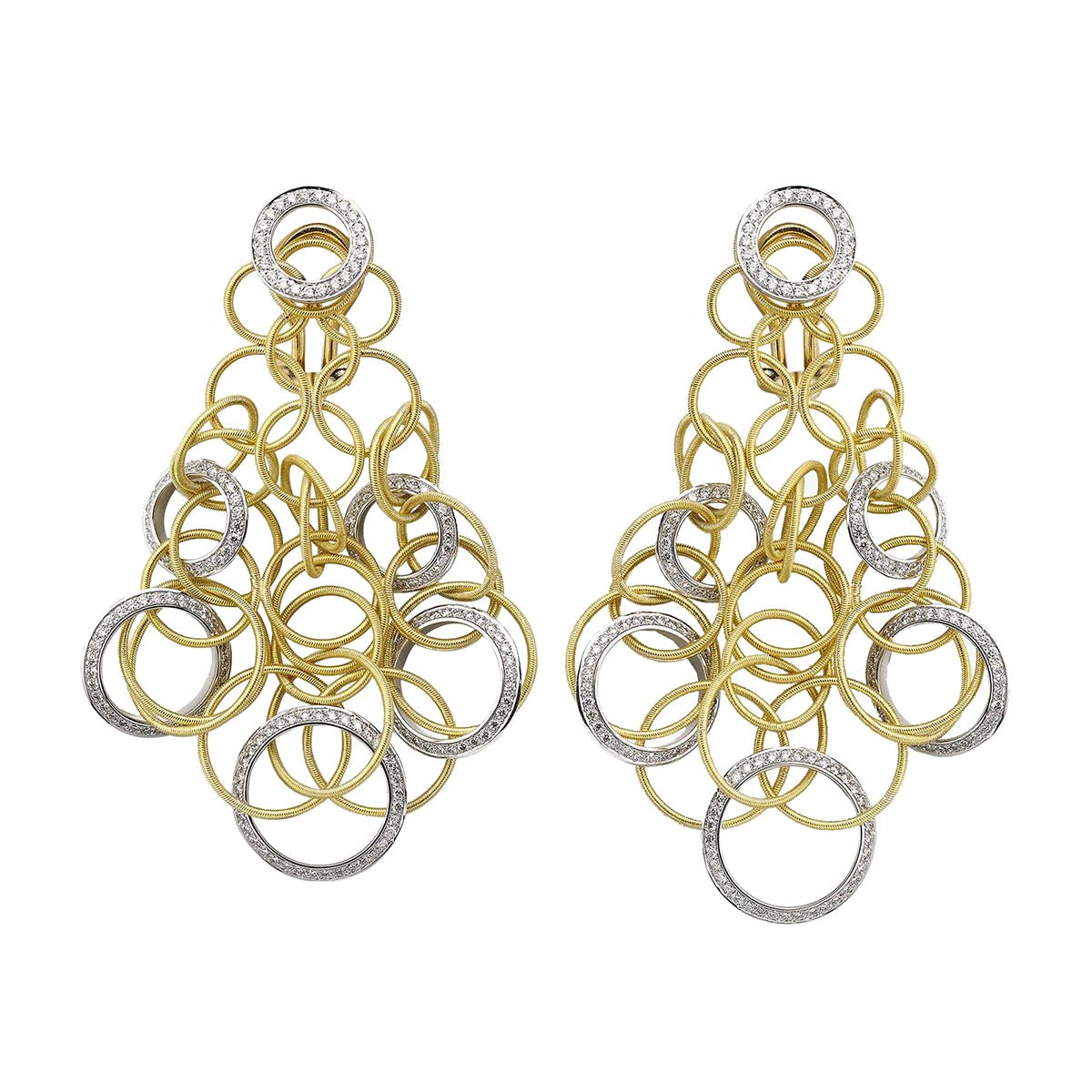 Buccellati - 18k Gold Diamond Medium Hawaii Earrings