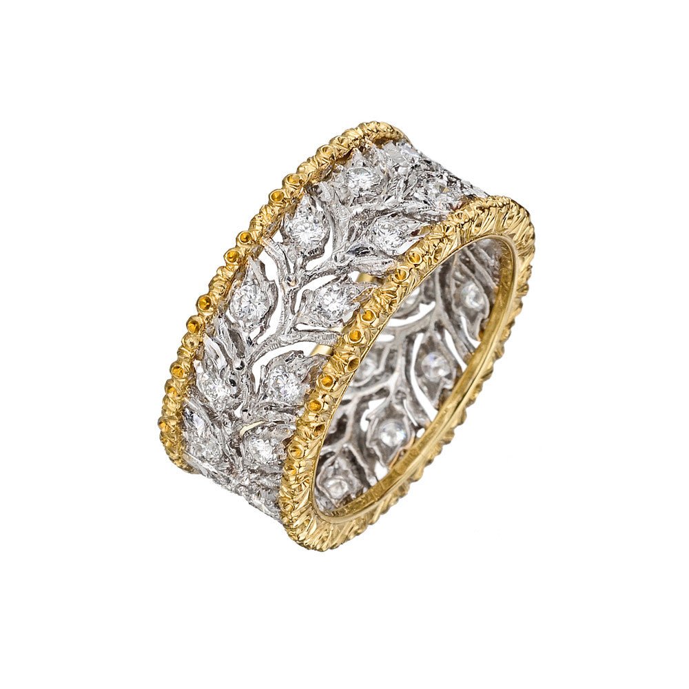 Buccellati - 18k Gold Diamond Ramage Band Ring