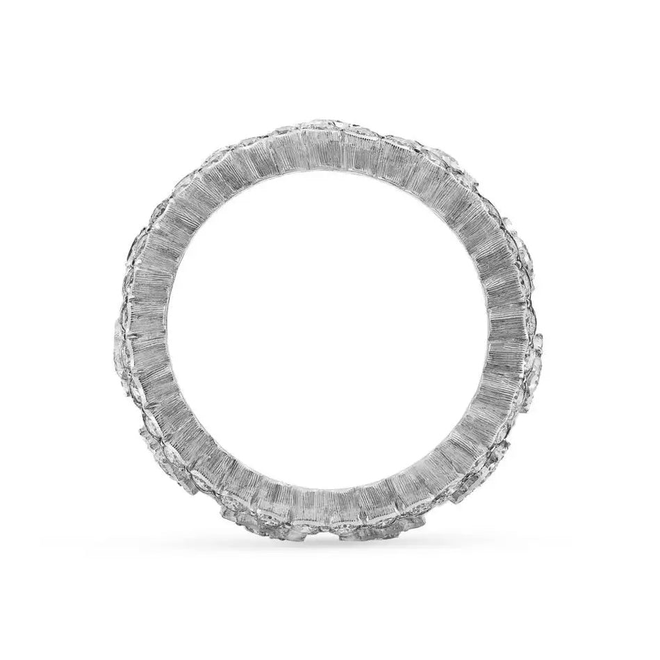Buccellati - 18k White Gold Diamond Tulle Ghirlanda Band