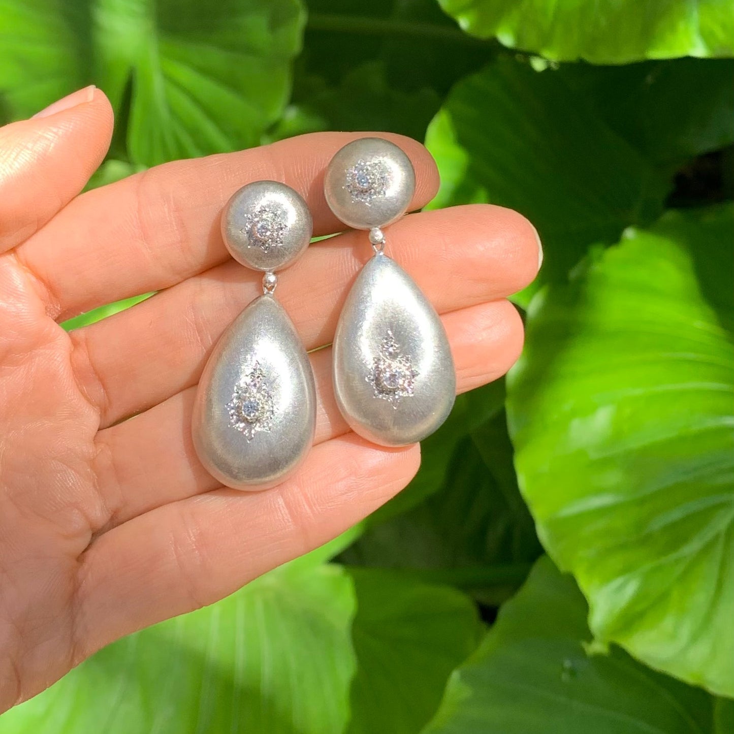 Buccellati - 18k White Gold Macri Classica Pendant Earrings