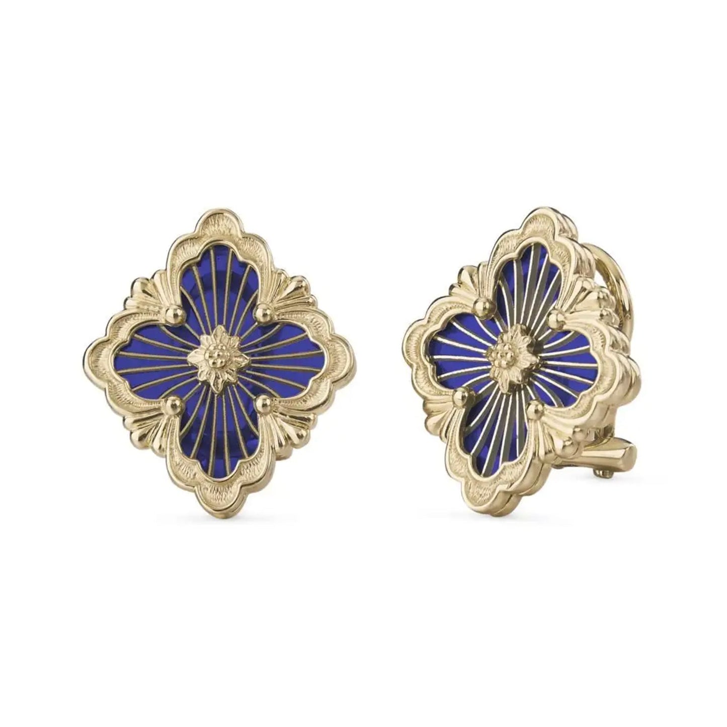 Buccellati - 18k Yellow Gold Blue Enamel Opera Tulle Earrings