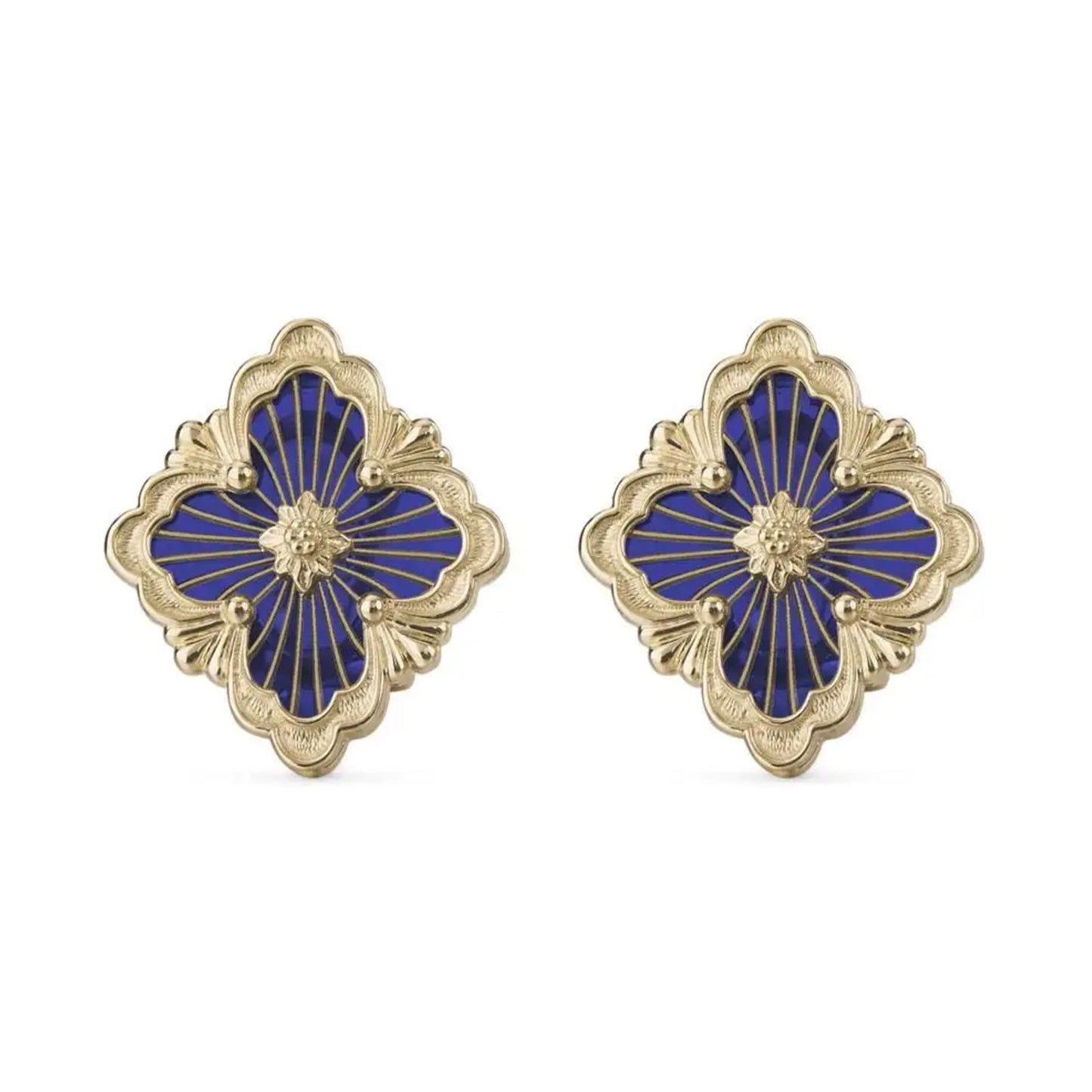 Buccellati - 18k Yellow Gold Blue Enamel Opera Tulle Earrings