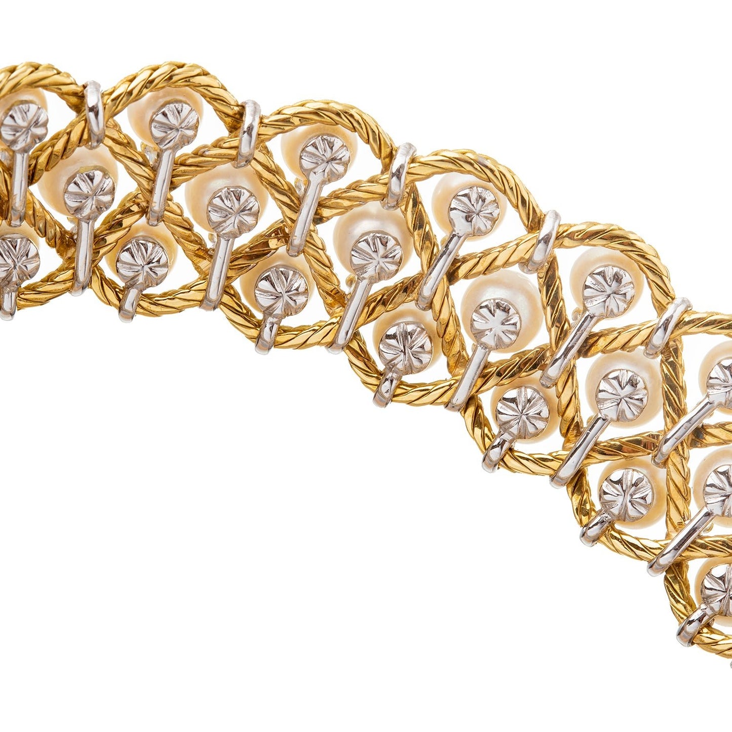 Buccellati - Estate 18k Gold Rete Pearl Collar Necklace