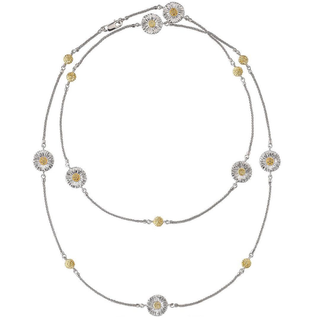 Buccellati Silver - Silver Diamond Daisy Long Necklace