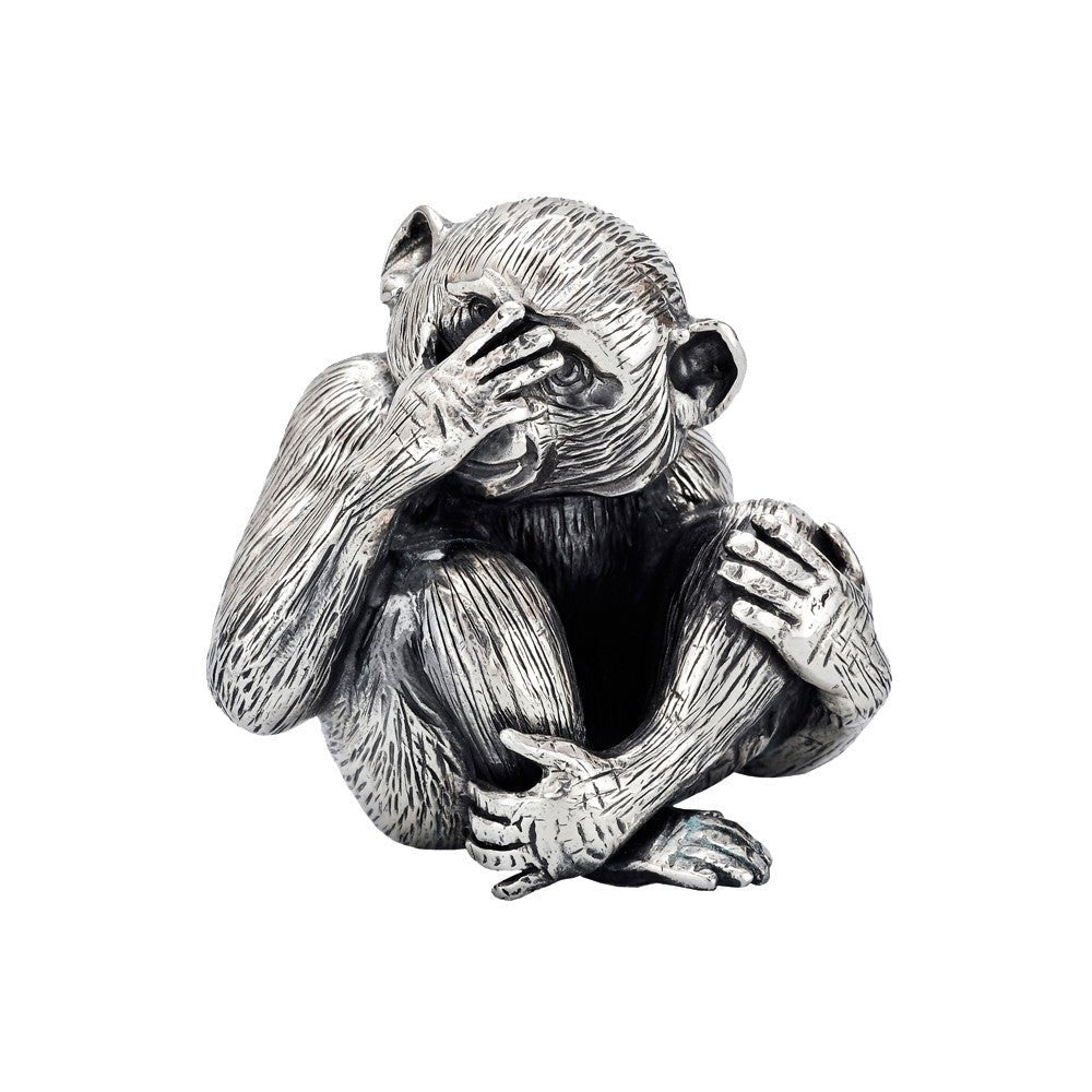 Buccellati Silver - Small Silver 'See No Evil' Monkey Sculpture