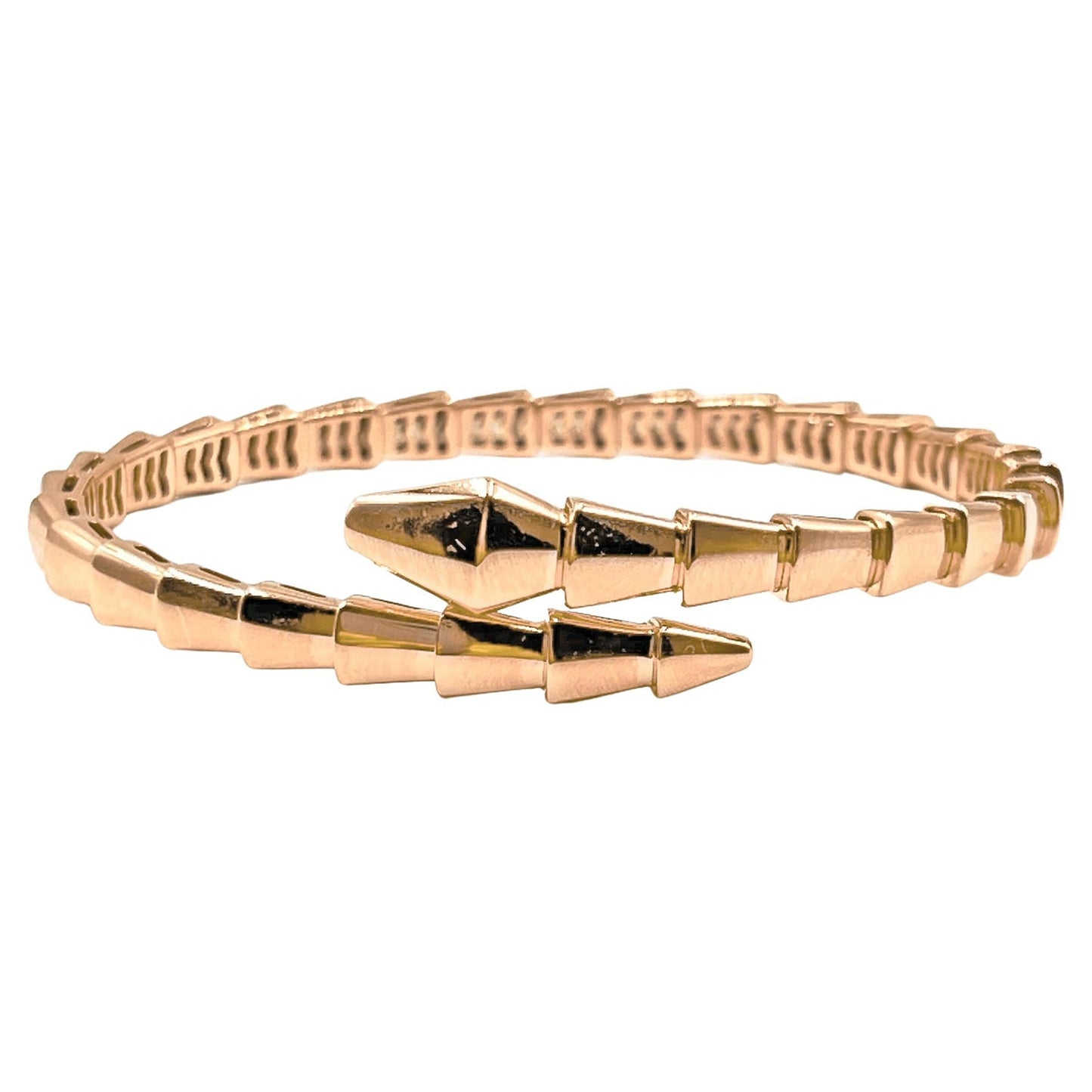 Bvlgari - 18k Rose Gold Viper Bangle Bracelet