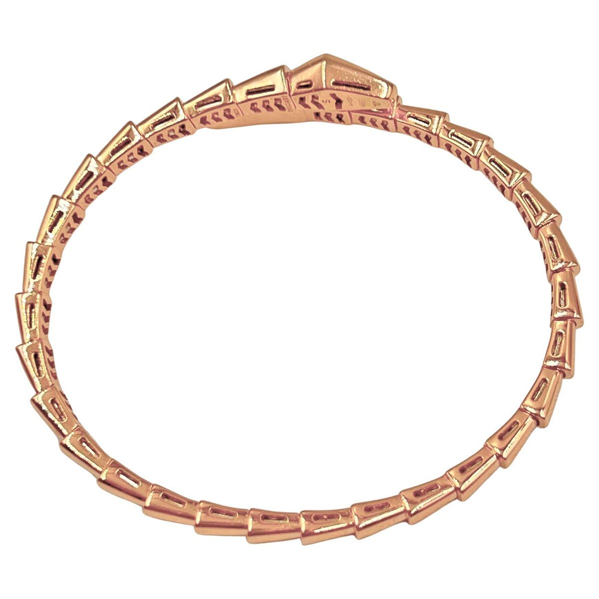 Bvlgari - 18k Rose Gold Viper Bangle Bracelet