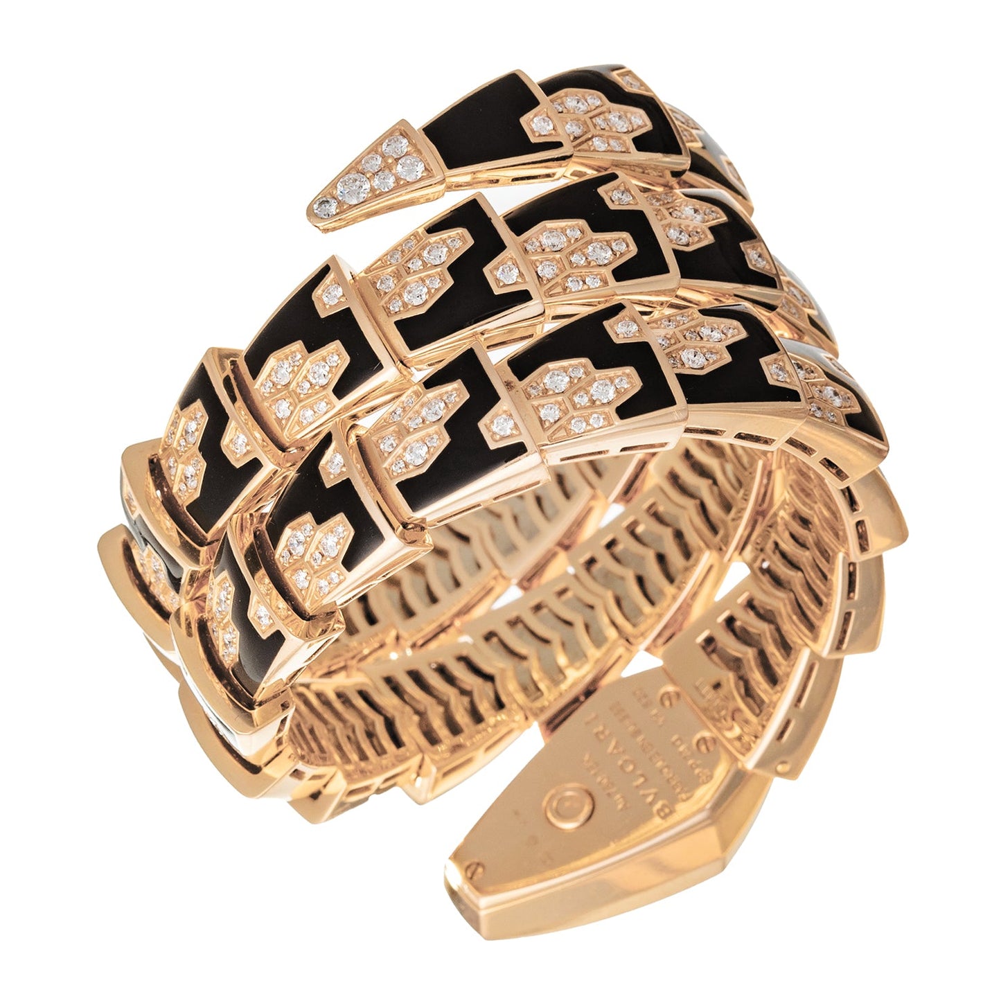 Bvlgari - Serpenti Scagile Rose Gold Diamond Onyx Bracelet Watch