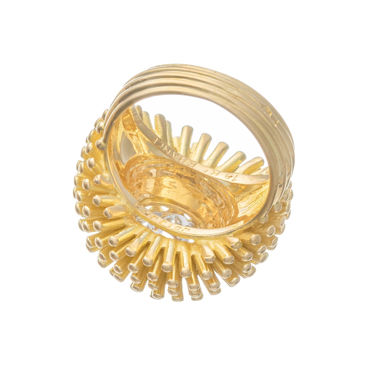 Cartier - 18k Yellow Gold Diamond Cactus Flower Ring