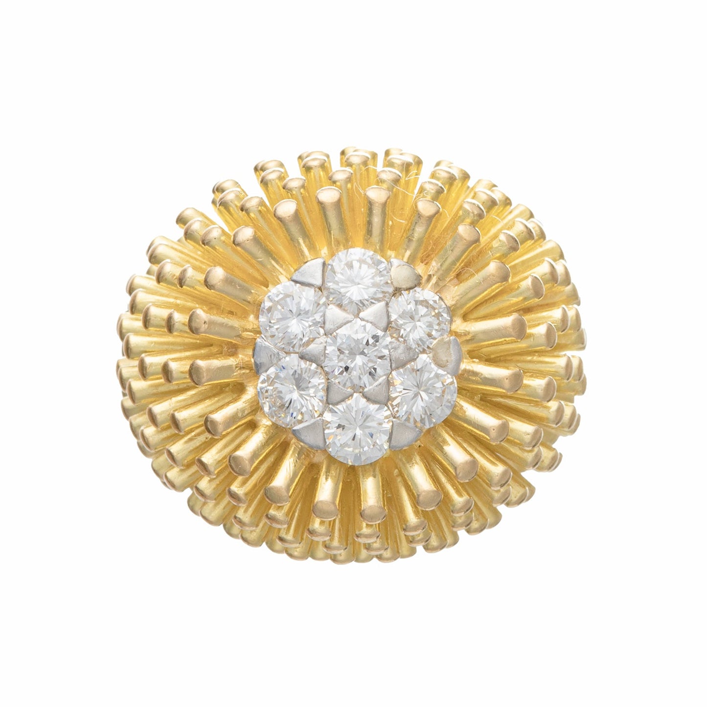 Cartier - 18k Yellow Gold Diamond Cactus Flower Ring