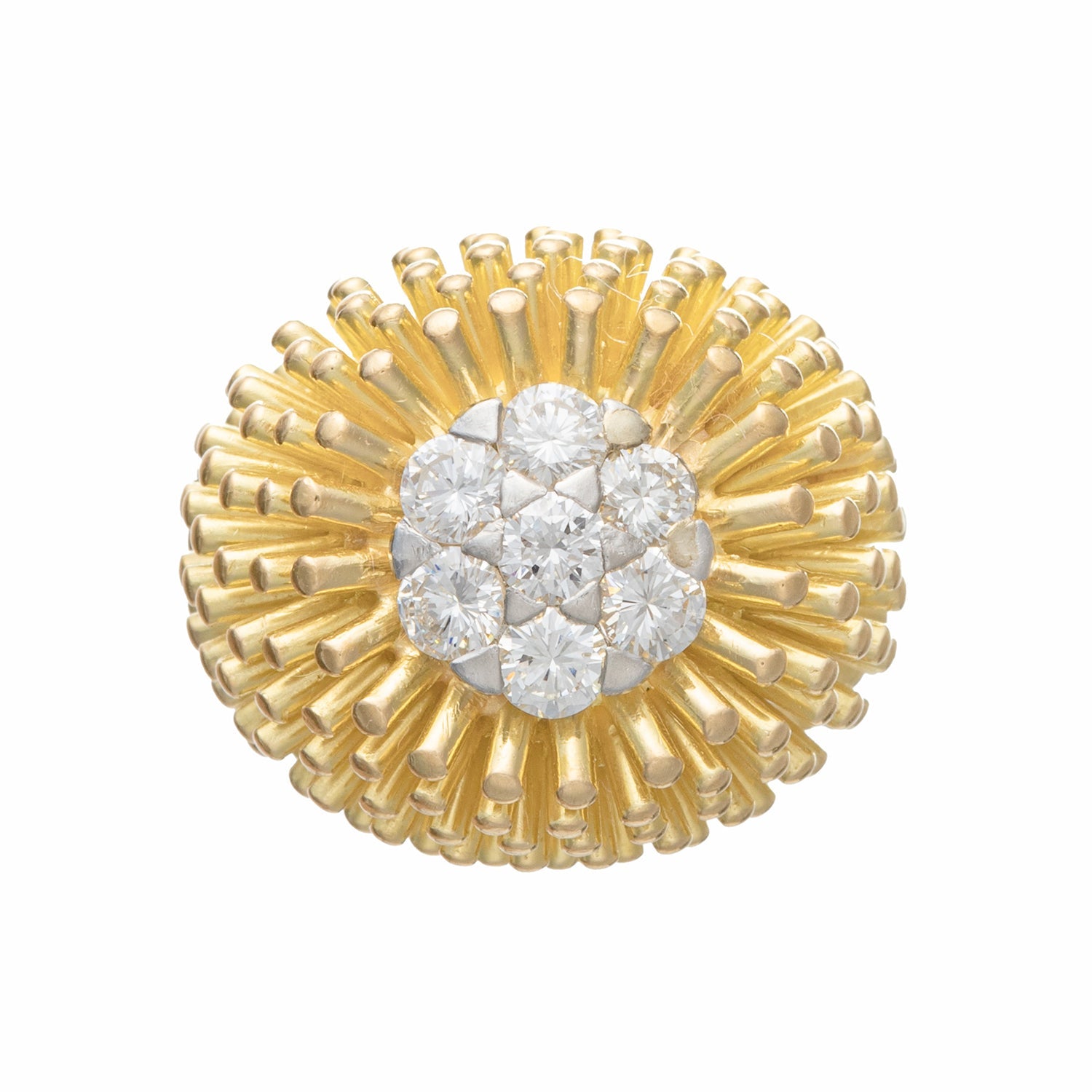Cartier - 18k Yellow Gold Diamond Cactus Flower Ring