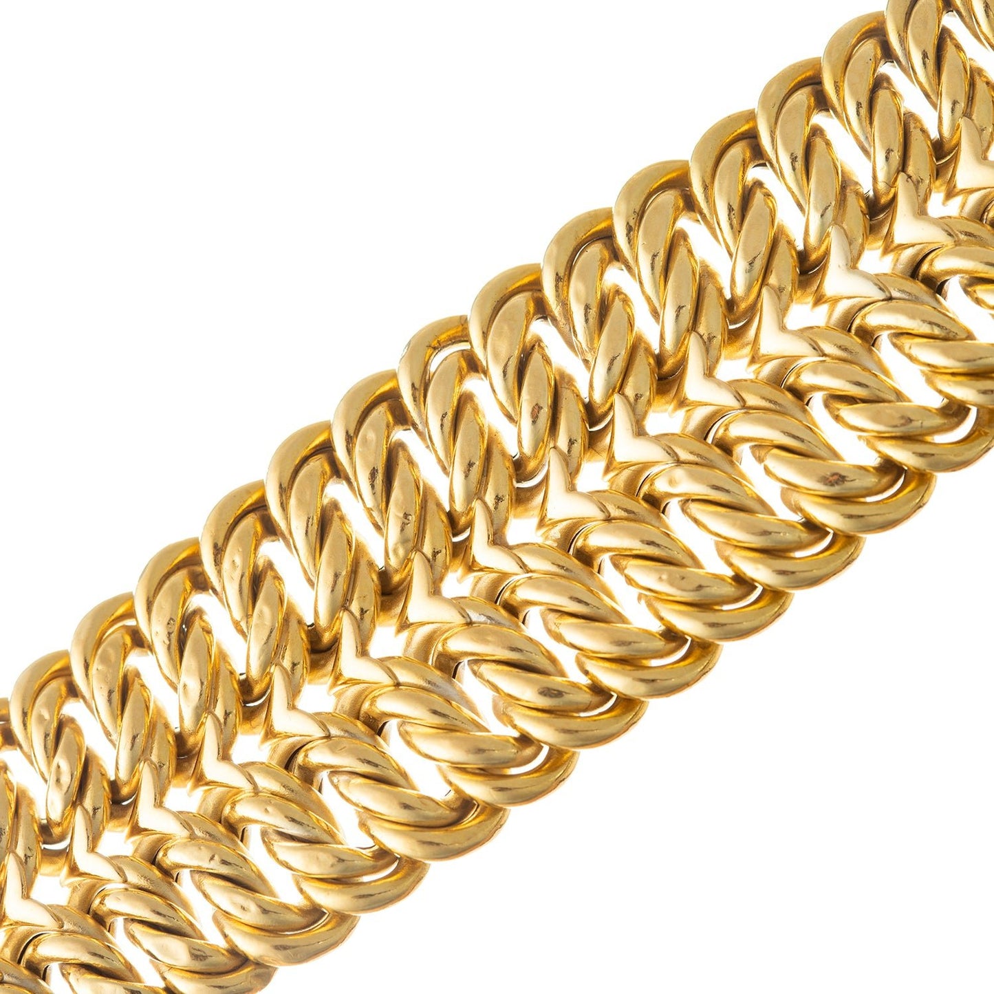 Cartier - 1970s 18k Yellow Gold Wide Braided Bracelet