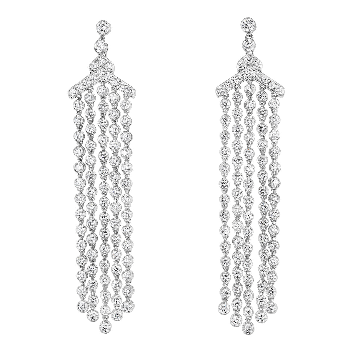 Cicada - Platinum Diamond Chandelier Earrings