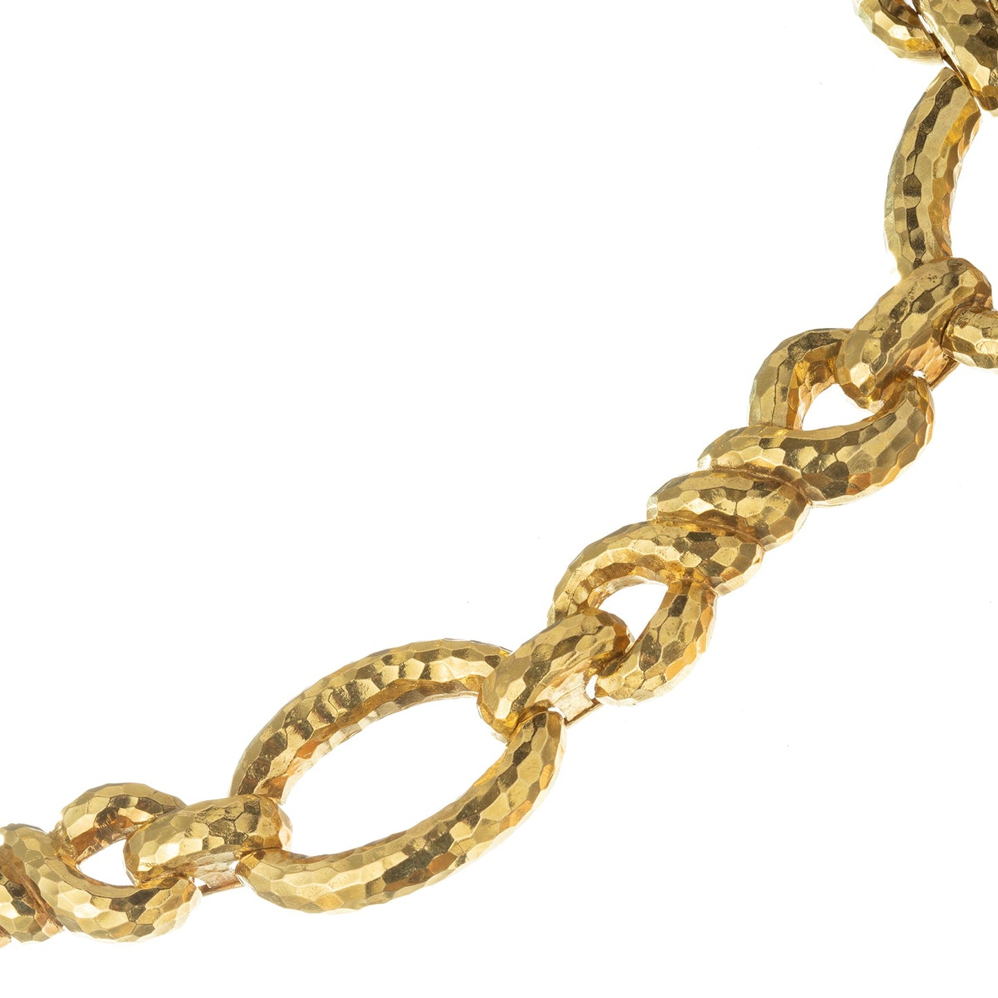 David Webb - Hammered 18k Yellow Gold Link Convertible Necklace
