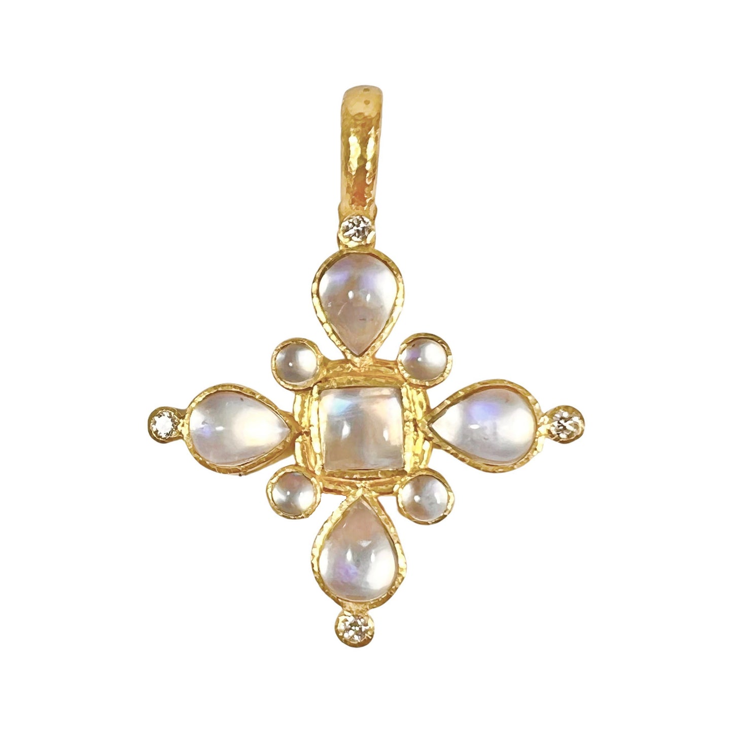 Elizabeth Locke - Moonstone Diamond Maltese Cross Pendant