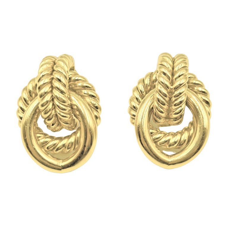 Estate Collection - 18k Yellow Gold Double Nautical Knot Earrings