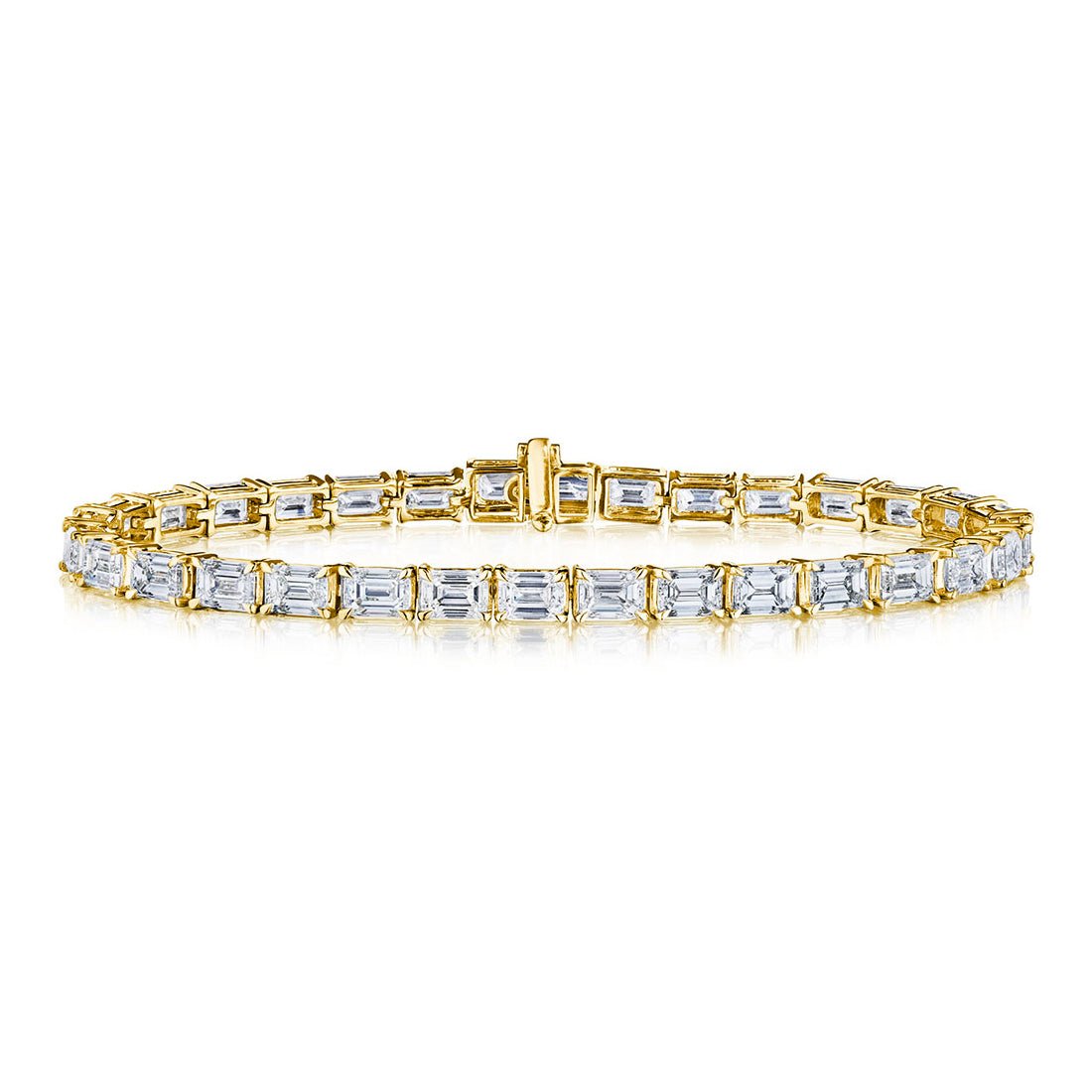 Estate Collection - 18k Yellow Gold Emerald-Cut Diamond Line Bracelet