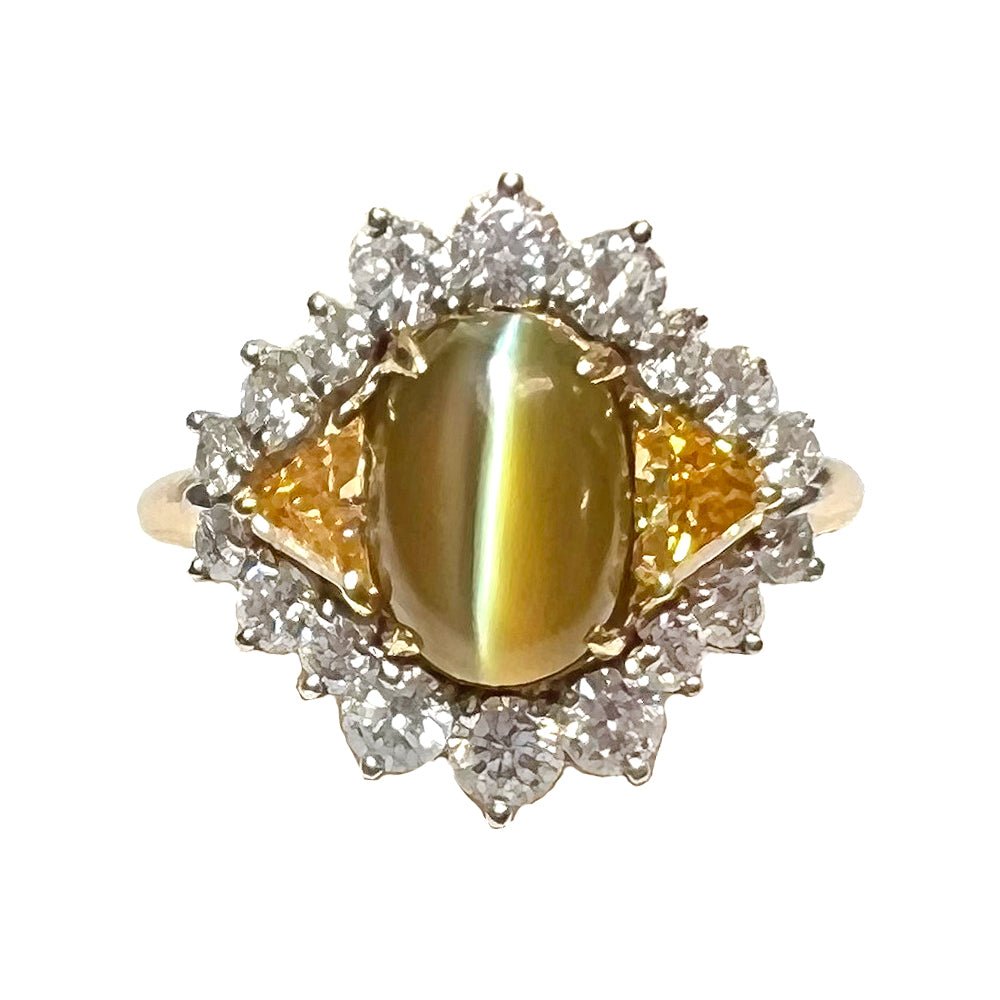 Estate Collection - 1960s Cat's Eye Chrysoberyl Diamond Ring