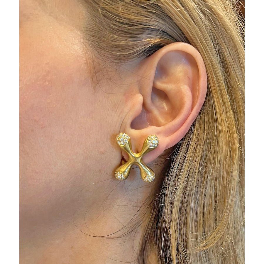 Estate Collection - Angela Cummings 18k Yellow Gold Jacks Earrings