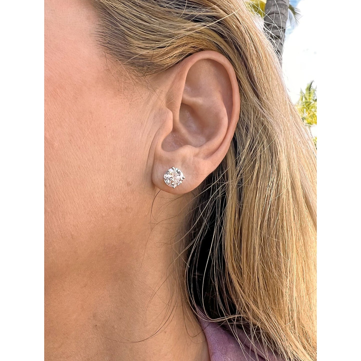 Estate Collection - Asprey 3.03ct Round Brilliant Diamond Stud Earrings