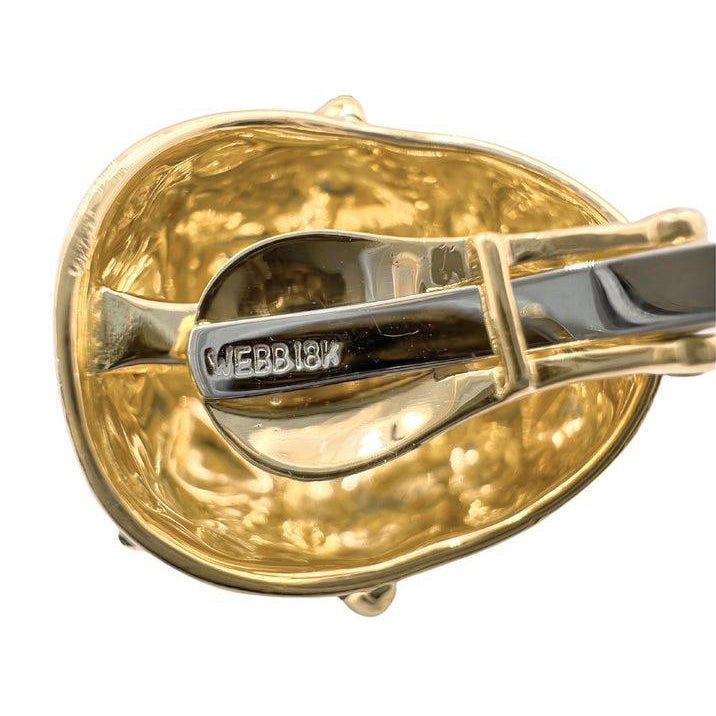 Estate Collection - David Webb Black Enamel Pyramid Trellis Dome Earrings