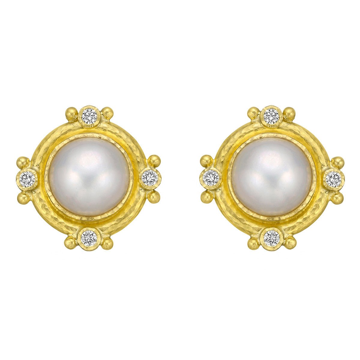 Estate Collection - Elizabeth Locke Mabe Pearl Diamond Earrings