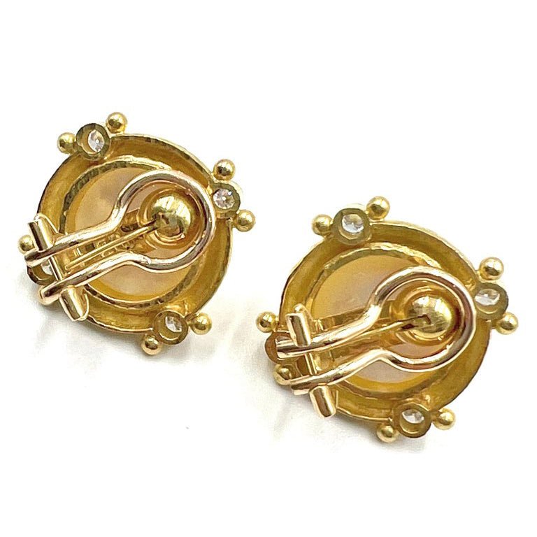 Estate Collection - Elizabeth Locke Mabe Pearl Diamond Earrings
