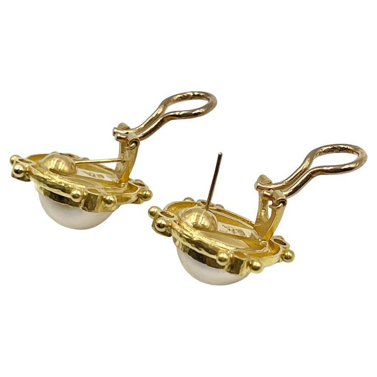 Estate Collection - Elizabeth Locke Mabe Pearl Diamond Earrings